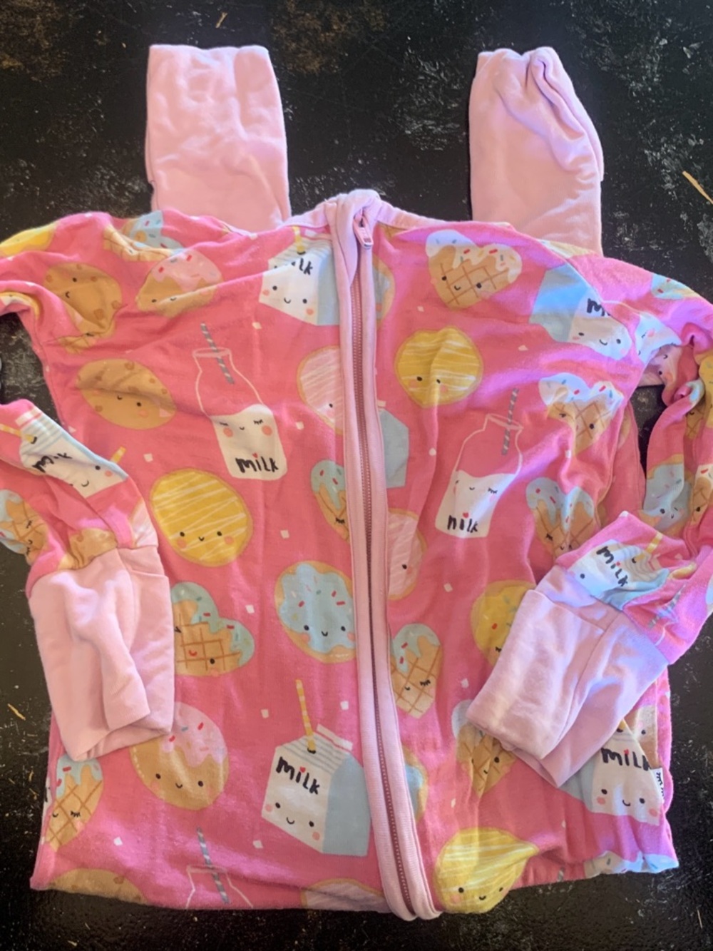 Little Sleepies Pink Milk & Pastry Print Footless Pajamas